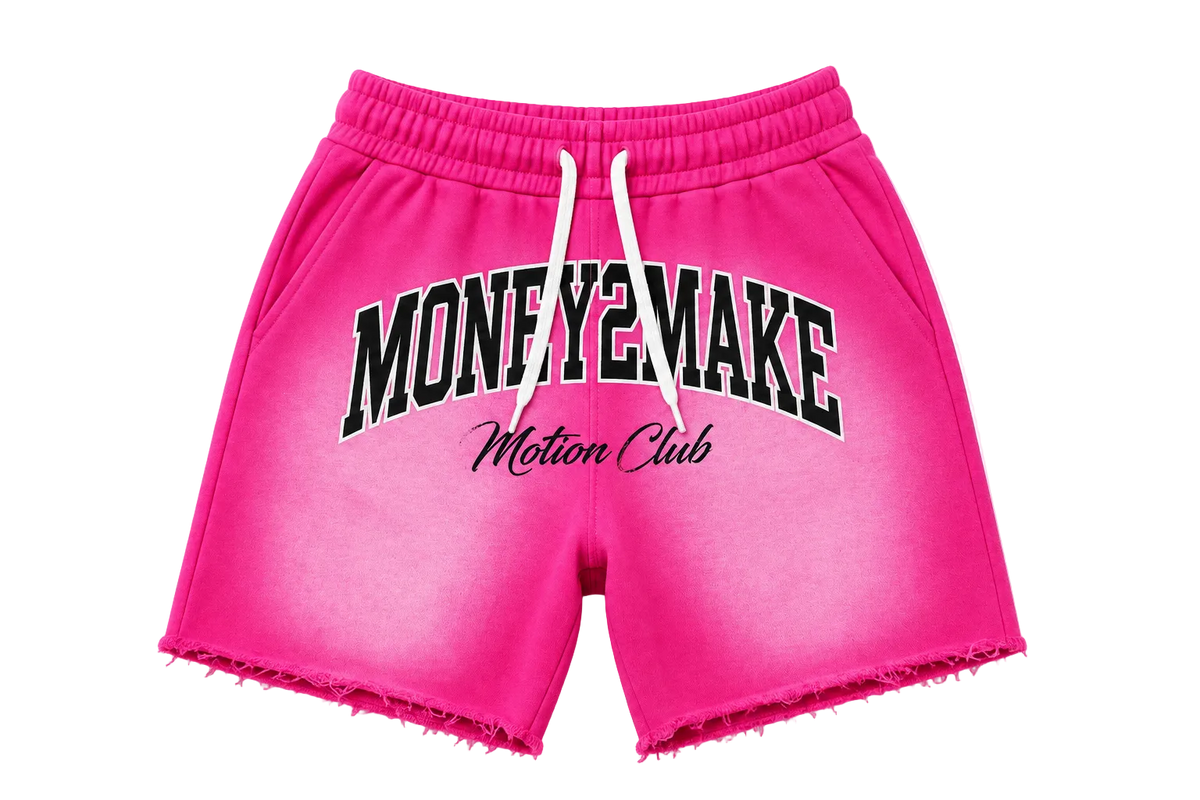 Money2Make Motion Club Sunfade Shorts – Black & Pink